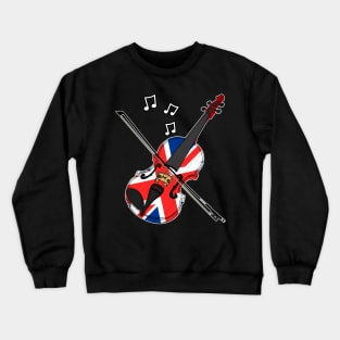 UK Flag Violin Violinist British Musician Crewneck Sweatshirt
